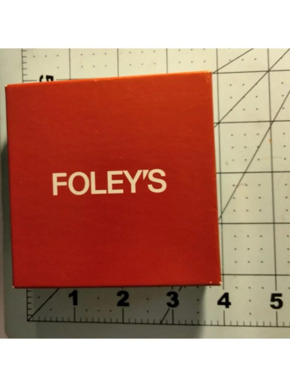 Foleys Gift Box Red White Square Cardboard Empty